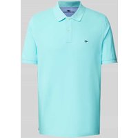 Fynch-Hatton Poloshirt mit Logo-Stitching in Aqua, Größe S von FYNCH-HATTON