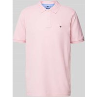 Fynch-Hatton Poloshirt mit Logo-Stitching in Rosa, Größe L von FYNCH-HATTON