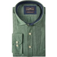 Fynch-Hatton Premium Flanellhemd mit Logo-Stickerei von FYNCH-HATTON