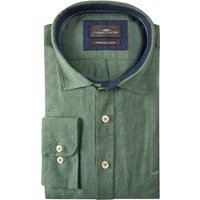 Fynch-Hatton Premium Flanellhemd mit Logo-Stickerei von FYNCH-HATTON