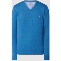 Fynch-Hatton Pullover mit V-Ausschnitt in Blau, Größe L von FYNCH-HATTON