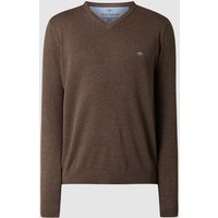 Fynch-Hatton Pullover mit V-Ausschnitt in Mittelbraun, Größe XL von FYNCH-HATTON