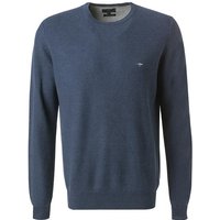 Fynch-Hatton Herren Pullover blau Baumwolle unifarben von FYNCH-HATTON