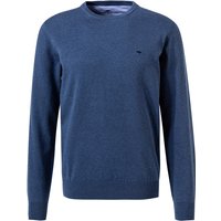 Fynch-Hatton Herren Pullover blau Baumwolle unifarben von FYNCH-HATTON