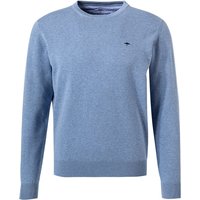 Fynch-Hatton Herren Pullover blau Baumwolle unifarben von FYNCH-HATTON