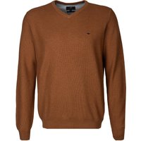 Fynch-Hatton Herren Pullover braun Baumwolle unifarben von FYNCH-HATTON