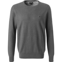 Fynch-Hatton Herren Pullover grau Baumwolle unifarben von FYNCH-HATTON