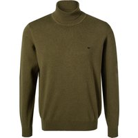 Fynch-Hatton Herren Rollkragenpullover grün Baumwolle unifarben von FYNCH-HATTON