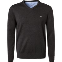 Fynch-Hatton Herren Pullover schwarz Baumwolle unifarben von FYNCH-HATTON