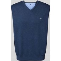 Fynch-Hatton Pullunder mit Logo-Stitching in Jeansblau, Größe XXL von FYNCH-HATTON