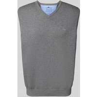 Fynch-Hatton Pullunder mit Logo-Stitching in Mittelgrau, Größe XXL von FYNCH-HATTON