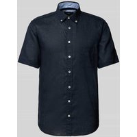 Fynch-Hatton Regular Fit Freizeithemd aus Leinen-Baumwoll-Mix in Marine, Größe XXL Fynch-Hatton Regular Fit Freizeithemd aus Leinen-Baumwoll-Mix in Marine, Größe XXL von FYNCH-HATTON