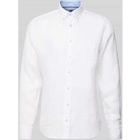 Fynch-Hatton Regular Fit Leinenhemd mit Button-Down-Kragen in Weiss, Größe 3XL von FYNCH-HATTON