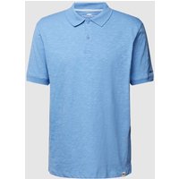 Fynch-Hatton Regular Fit Poloshirt im unifarbenen Design in Rauchblau Melange, Größe M von FYNCH-HATTON