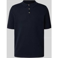Fynch-Hatton Regular Fit Poloshirt in Strick-Optik in Marine, Größe XXL von FYNCH-HATTON