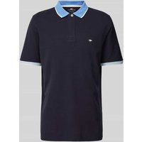 Fynch-Hatton Regular Fit Poloshirt mit Kontrastbesatz in Marine Melange, Größe M von FYNCH-HATTON