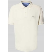 Fynch-Hatton Regular Fit Poloshirt mit Logo-Stitching in Offwhite, Größe M von FYNCH-HATTON