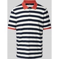 Fynch-Hatton Regular Fit Poloshirt mit Streifenmuster in Marine Melange, Größe L von FYNCH-HATTON