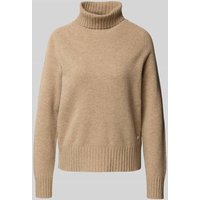 Fynch-Hatton Rollkragenpullover mit gerippten Abschlüssen in Beige, Größe M von FYNCH-HATTON