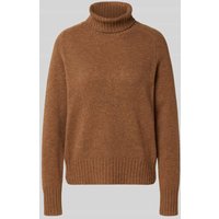 Fynch-Hatton Rollkragenpullover mit gerippten Abschlüssen in Mittelbraun Mel, Größe XXL von FYNCH-HATTON
