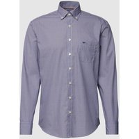 Fynch-Hatton Slim Fit Freizeithemd mit Button-Down-Kragen in Dunkelblau Melange, Größe XXL von FYNCH-HATTON