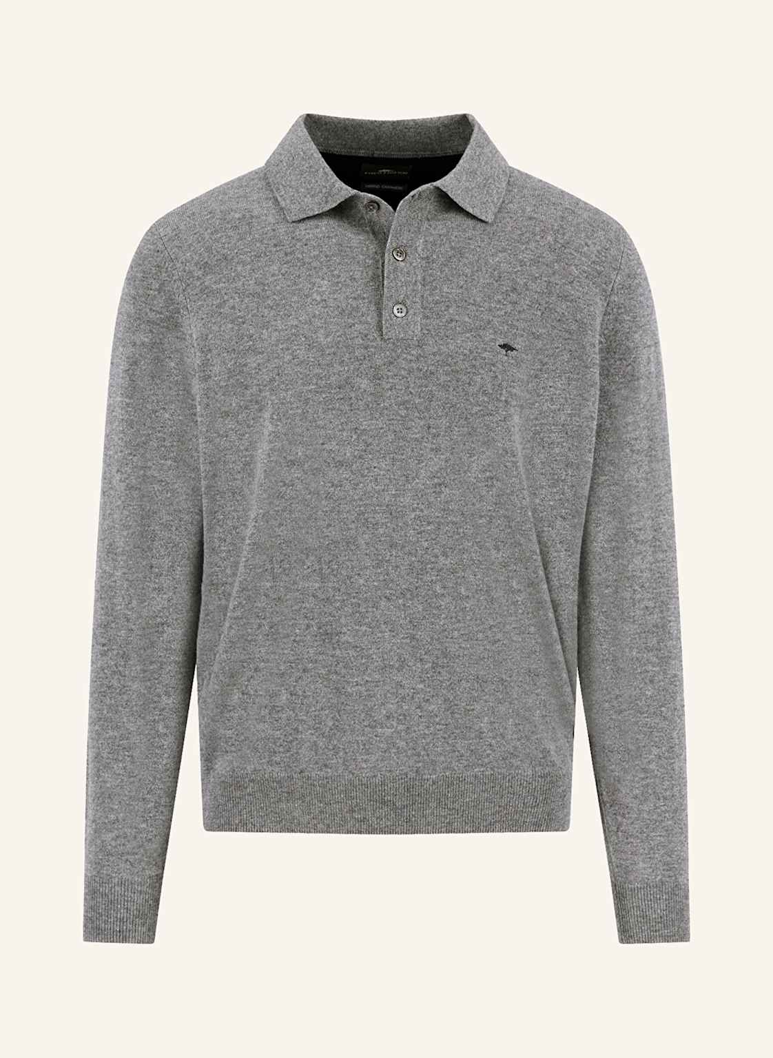 Fynch-Hatton Strick-Poloshirt Aus Merinowolle grau von FYNCH-HATTON