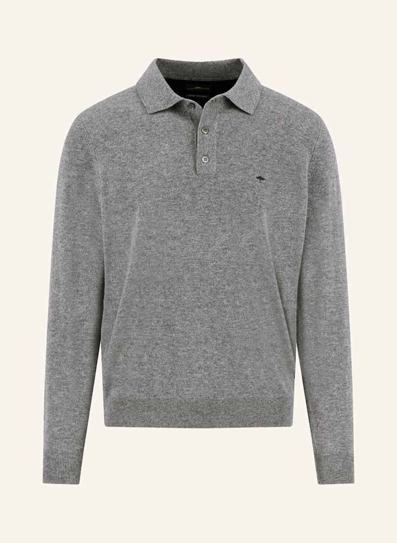 Fynch-Hatton Strick-Poloshirt Aus Merinowolle grau von FYNCH-HATTON