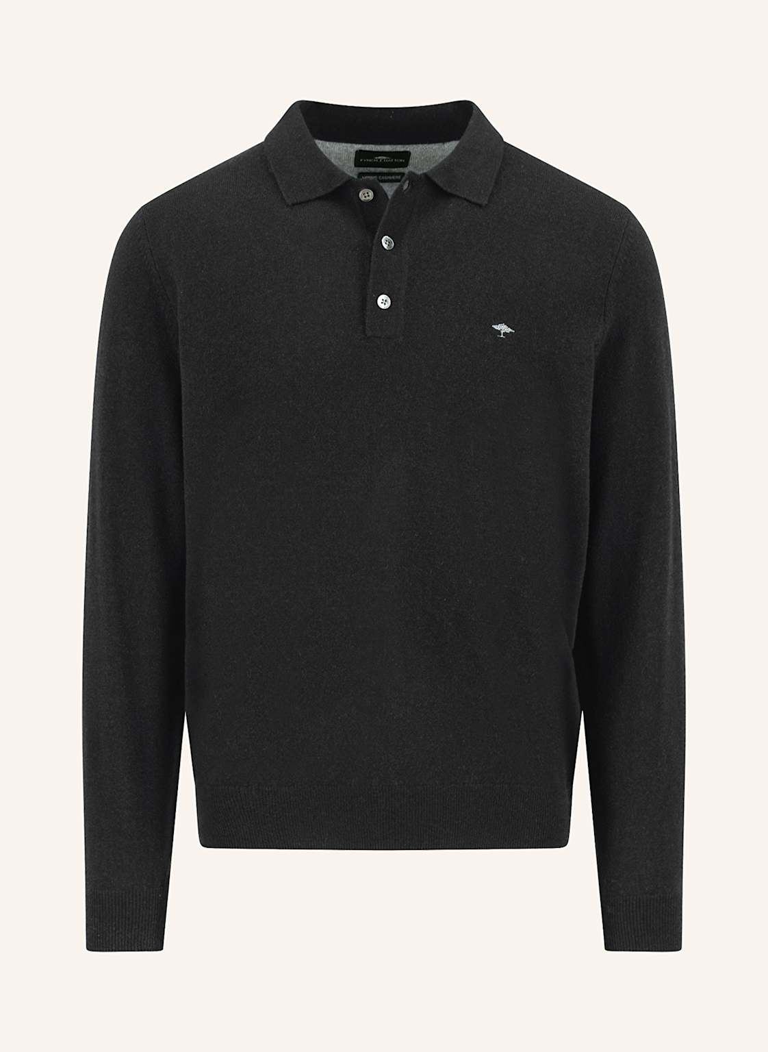 Fynch-Hatton Strick-Poloshirt Aus Merinowolle grau von FYNCH-HATTON