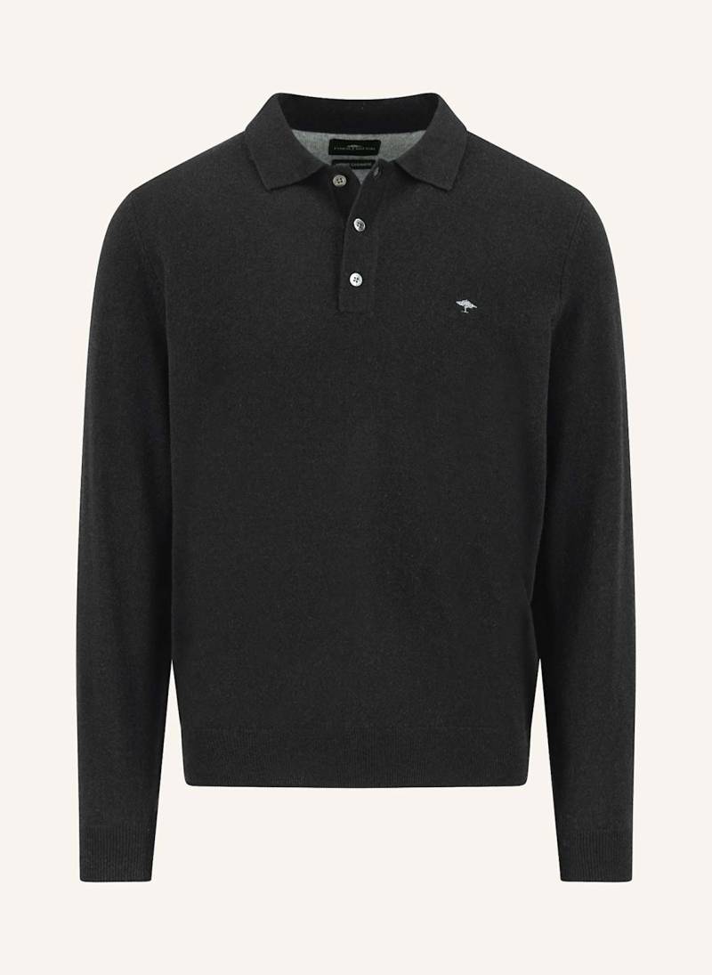 Fynch-Hatton Strick-Poloshirt Aus Merinowolle grau von FYNCH-HATTON