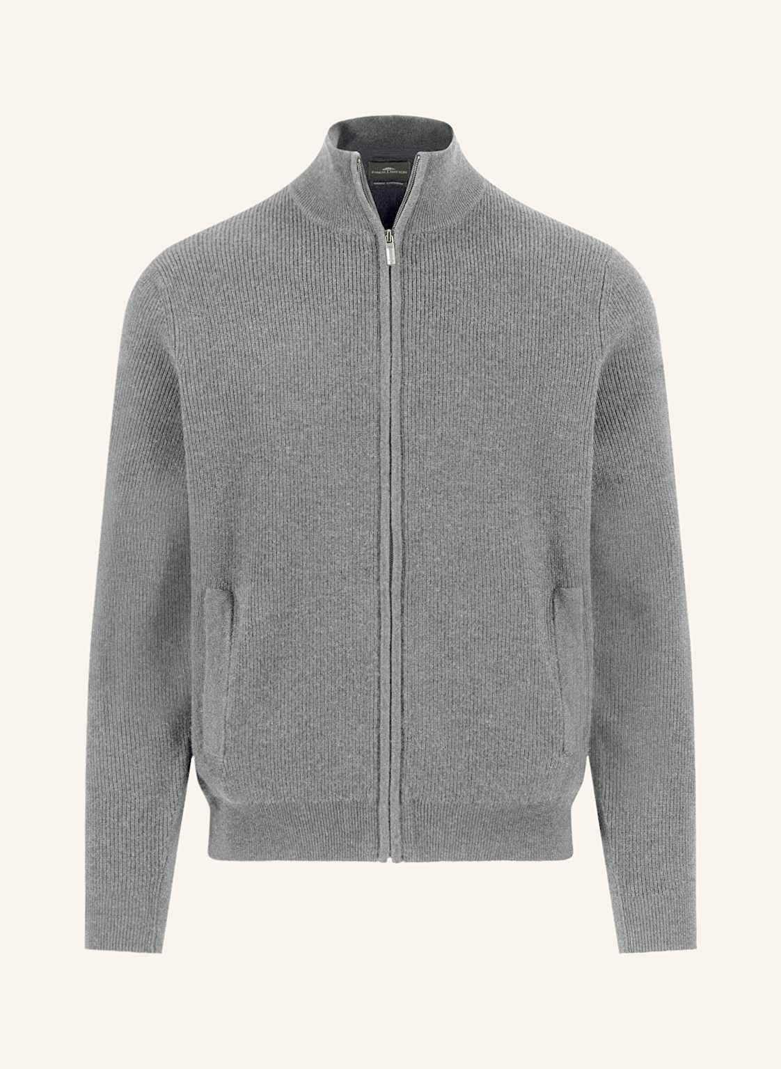 Fynch-Hatton Strickjacke Cardi Aus Merinowolle grau von FYNCH-HATTON