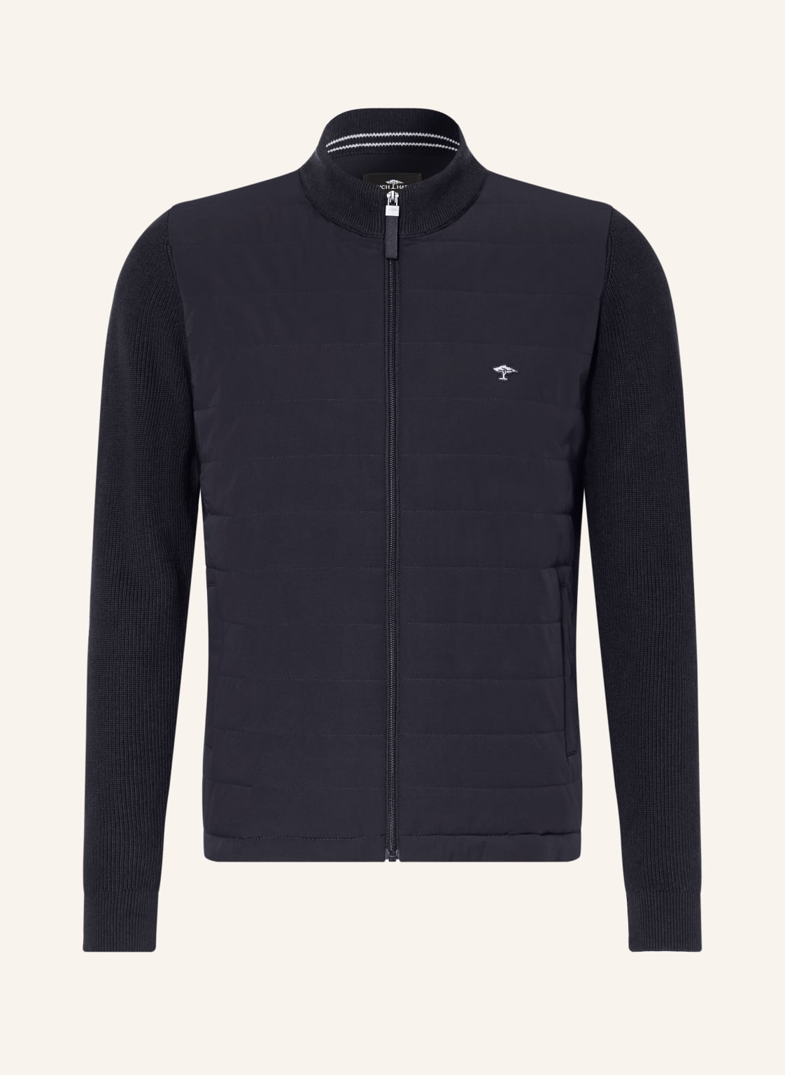 Fynch-Hatton Strickjacke Im Materialmix blau von FYNCH-HATTON