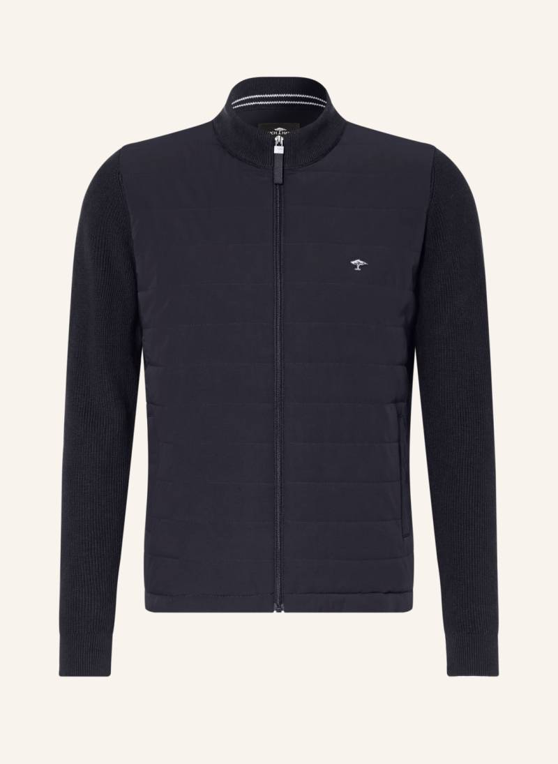 Fynch-Hatton Strickjacke Im Materialmix blau von FYNCH-HATTON