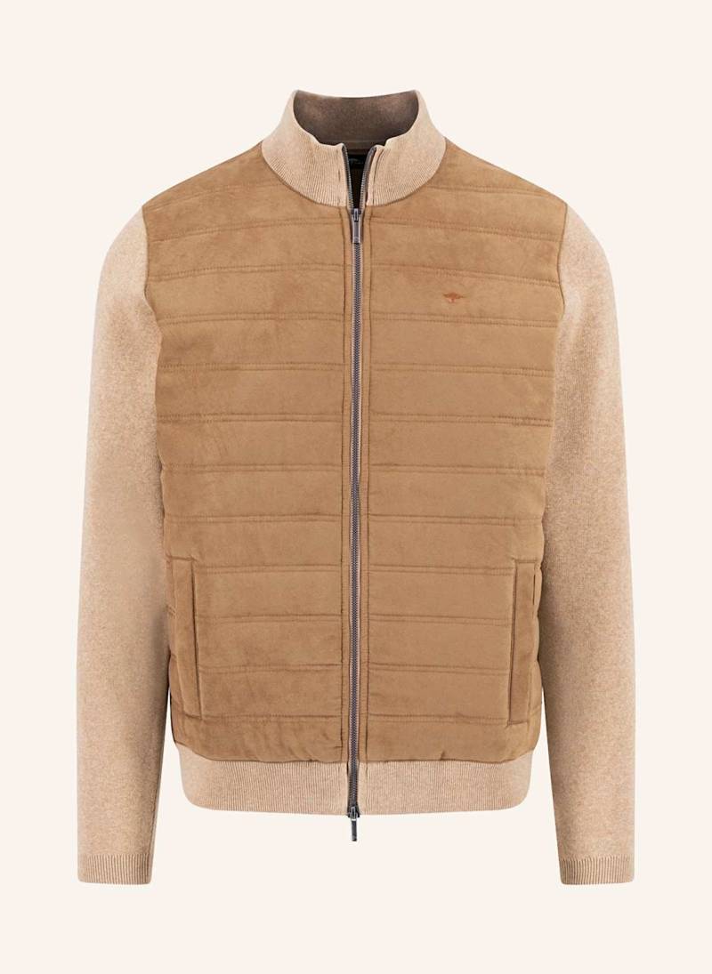 Fynch-Hatton Strickjacke Im Materialmix braun von FYNCH-HATTON