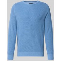 Fynch-Hatton Strickpullover aus reiner Baumwolle in Hellblau, Größe XXL von FYNCH-HATTON