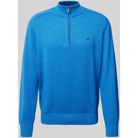 Fynch-Hatton Strickpullover mit Label-Stitching in Blau, Größe XXL von FYNCH-HATTON
