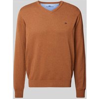 Fynch-Hatton Strickpullover mit Label-Stitching in Hazel, Größe L von FYNCH-HATTON