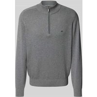 Fynch-Hatton Strickpullover mit Label-Stitching in Mittelgrau, Größe XXL von FYNCH-HATTON