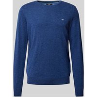 Fynch-Hatton Regular Fit Strickpullover aus Woll-Kaschmir-Mix in Rauchblau, Größe XXL von FYNCH-HATTON