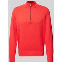 Fynch-Hatton Strickpullover mit Label-Stitching in Rot, Größe L von FYNCH-HATTON