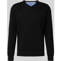 Fynch-Hatton Strickpullover mit Logo-Detail in Black, Größe XXL von FYNCH-HATTON