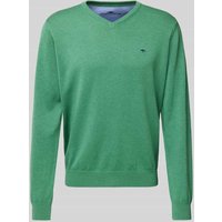 Fynch-Hatton Strickpullover mit Logo-Stitching in Gruen, Größe XXL von FYNCH-HATTON