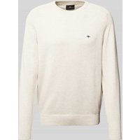 Fynch-Hatton Strickpullover mit Logo-Stitching in Offwhite, Größe XXL von FYNCH-HATTON