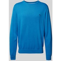 Fynch-Hatton Strickpullover mit Logo-Stitching in Royal, Größe XXL von FYNCH-HATTON