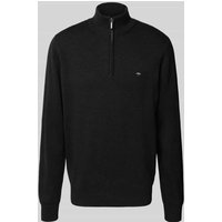 Fynch-Hatton Strickpullover mit Troyer-Kragen in Anthrazit, Größe M von FYNCH-HATTON