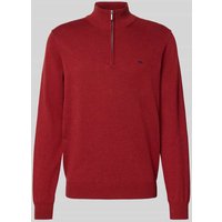 Fynch-Hatton Strickpullover mit Troyer-Kragen in Dunkelrot, Größe XXL von FYNCH-HATTON