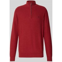 Fynch-Hatton Strickpullover mit Troyer-Kragen in Dunkelrot, Größe XXL von FYNCH-HATTON