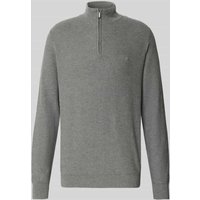 Fynch-Hatton Strickpullover mit Troyer-Kragen in Mittelgrau, Größe XXL von FYNCH-HATTON