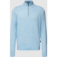 Fynch-Hatton Strickpullover mit kurzem Reißverschluss in Hellblau, Größe S von FYNCH-HATTON