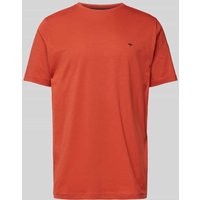 Fynch-Hatton T-Shirt mit Logo-Stitching in Koralle Melange, Größe XL von FYNCH-HATTON