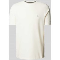 Fynch-Hatton T-Shirt mit Logo-Stitching in Offwhite Melange, Größe XXL von FYNCH-HATTON